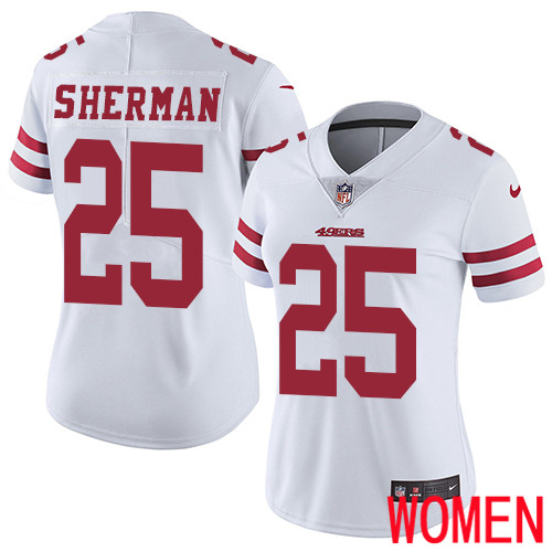 San Francisco 49ers Limited White Women Richard Sherman Road NFL Jersey #25 Vapor Untouchable